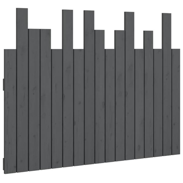 vidaXL Veggmontert hodegavl grå 108x3x80 cm heltre furu
