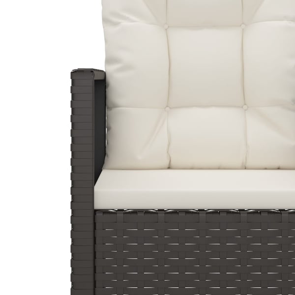 vidaXL havebænk med hynder 105 cm polyrattan sort