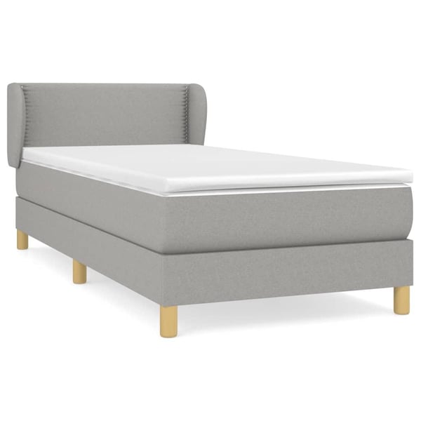 vidaXL kontinentalseng med madras 90x190 cm stof lysegrå