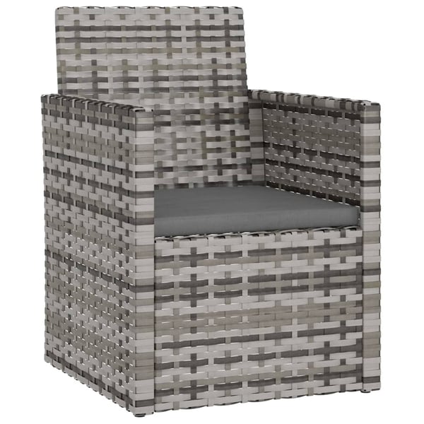 vidaXL havestol med hynde polyrattan grå