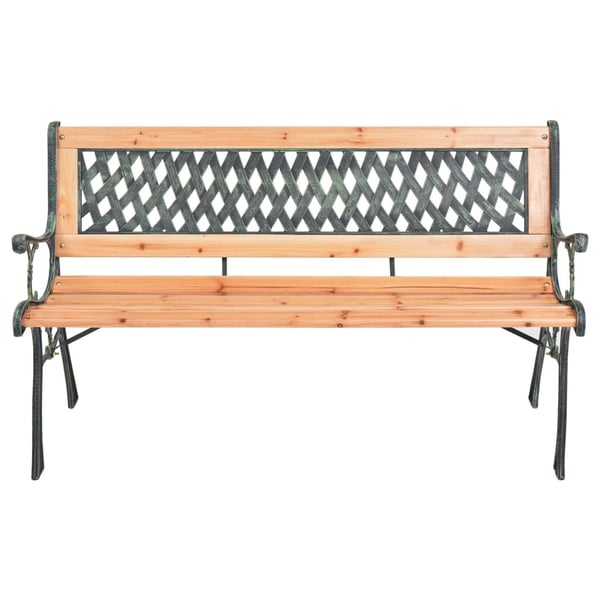 vidaXL Hagebenk 116 cm støpejern og heltre gran