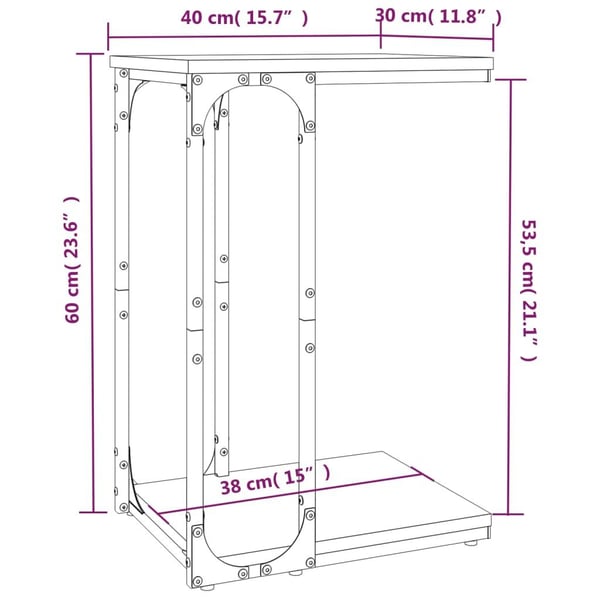 vidaXL Sidebord svart 40x30x60 cm konstruert tre
