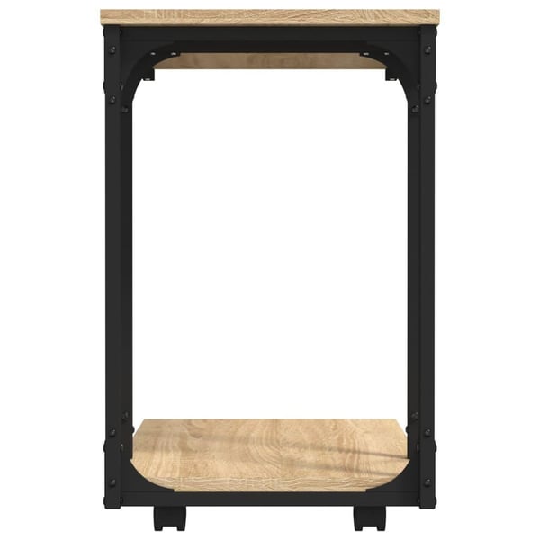 vidaXL Sidebord med hjul sonoma eik 50x35x55,5 cm konstruert tre