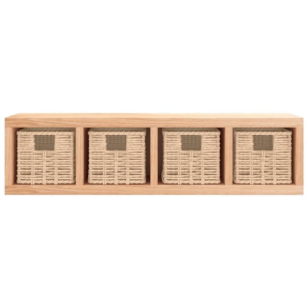 vidaXL Vegghylle med kurver 62x18x16 cm heltre valnøtt