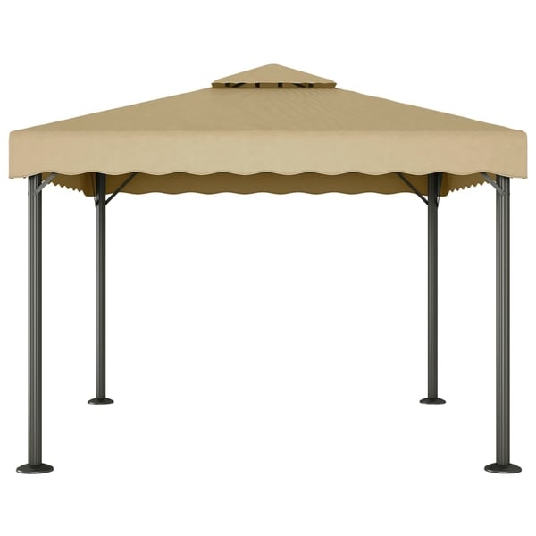 vidaXL pavillon 3x3 m aluminium og stål gråbrun