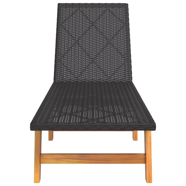 vidaXL liggestol polyrattan og massivt akacietræ sort og brun