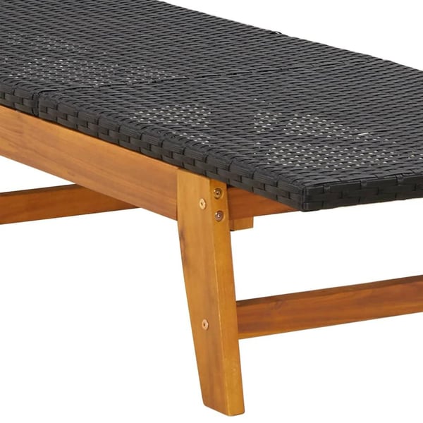 vidaXL liggestol polyrattan og massivt akacietræ sort og brun