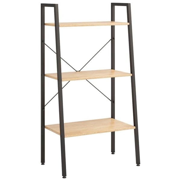 vidaXL stigereol med 3 hylder 56x35x108 cm lysebrun og sort