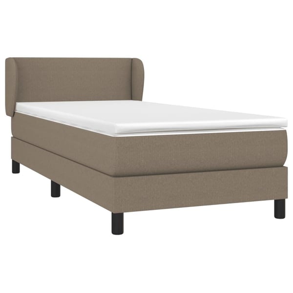 vidaXL kontinentalseng med madras 90x190 cm stof gråbrun