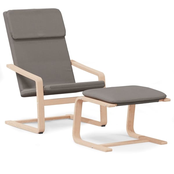 vidaXL Vilstol med fotpall taupe tyg