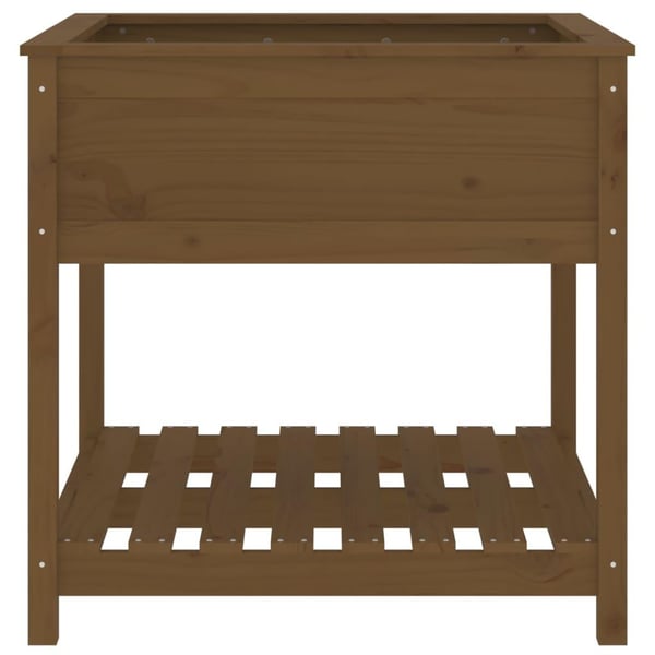 vidaXL Plantekasse med hylle honningbrun 82,5x82,5x81 cm heltre furu