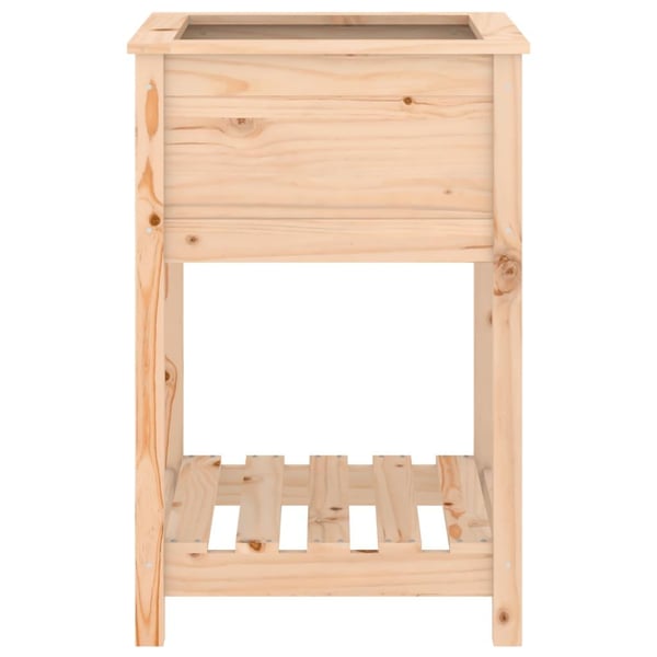 vidaXL plantekasse med hylde 54x54x81 cm massivt fyrretræ