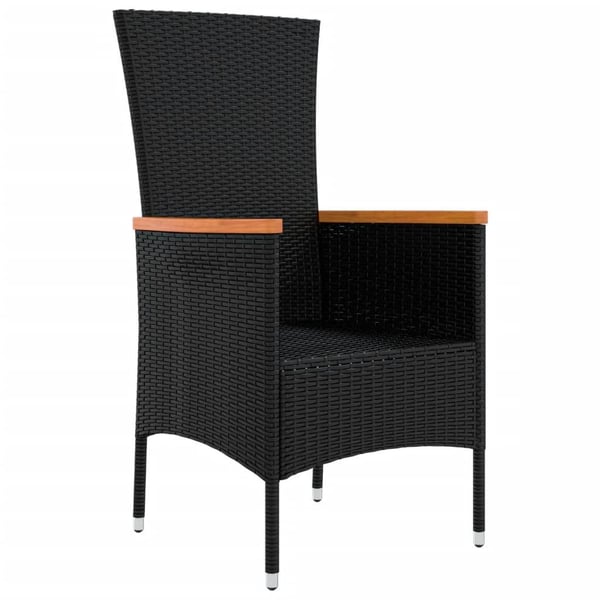 vidaXL havestole med hynder 4 stk. polyrattan sort