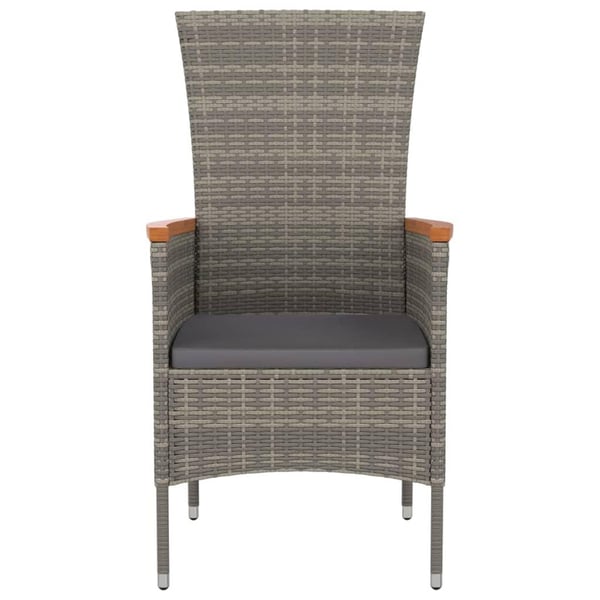 vidaXL havestole med hynder 4 stk. polyrattan grå