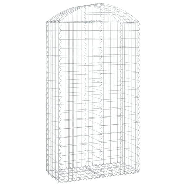 vidaXL buet gabionkurv 100x50x180/200 cm galvaniseret jern