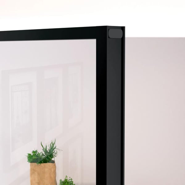 vidaXL Innerdør svart 93x201,5 cm herdet glass og aluminium slank