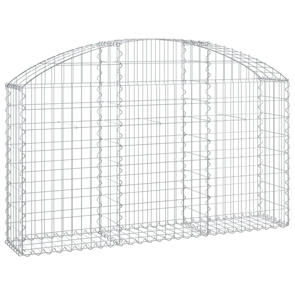 vidaXL Gabionkurv buet 150x30x80/100 cm galvanisert jern