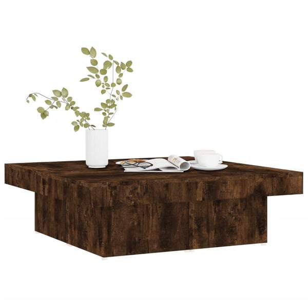 vidaXL sofabord 90x90x28 cm konstrueret træ røget egetræsfarve