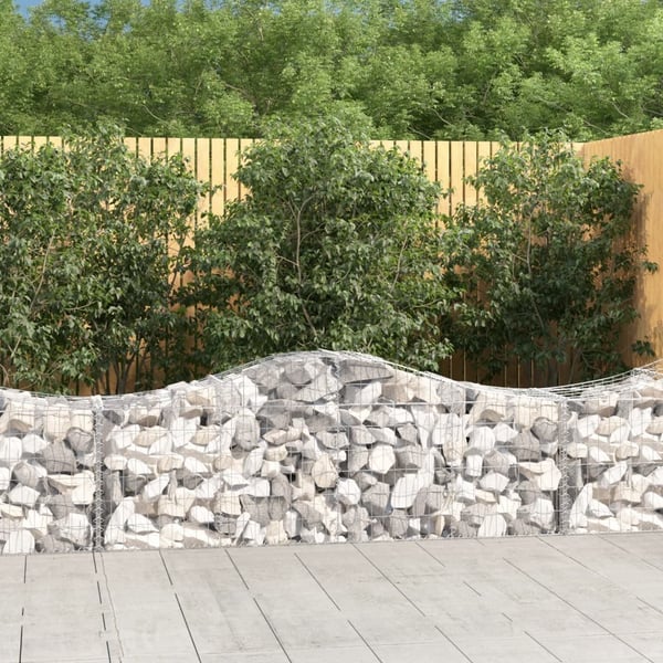 vidaXL buet gabionkurv 200x50x60/80 cm galvaniseret jern