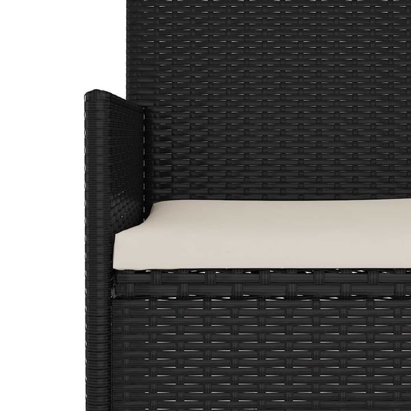 vidaXL 2-personers havebænk med hynder polyrattan sort