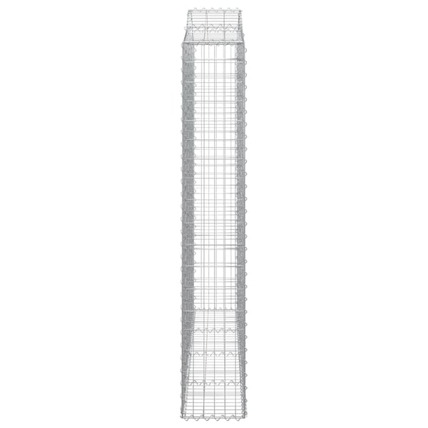 vidaXL Gabionkurv buet 200x30x180/200 cm galvanisert jern