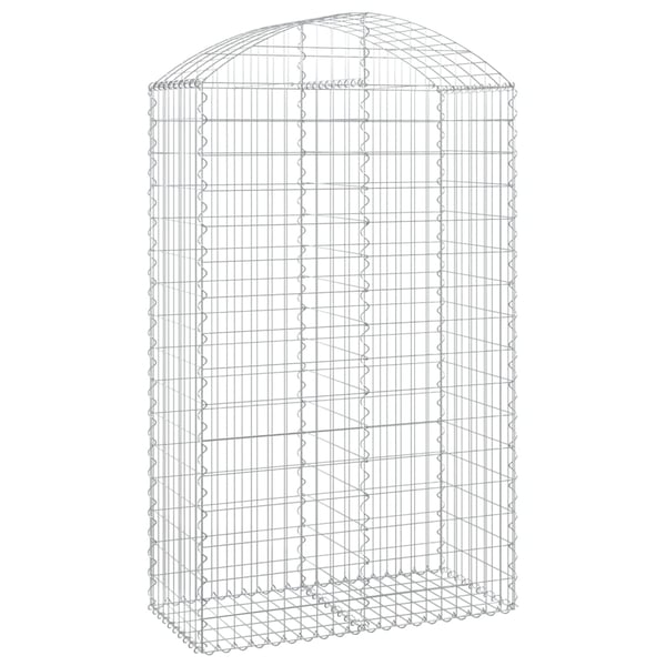 vidaXL Gabionkurv buet 100x50x160/180 cm galvanisert jern