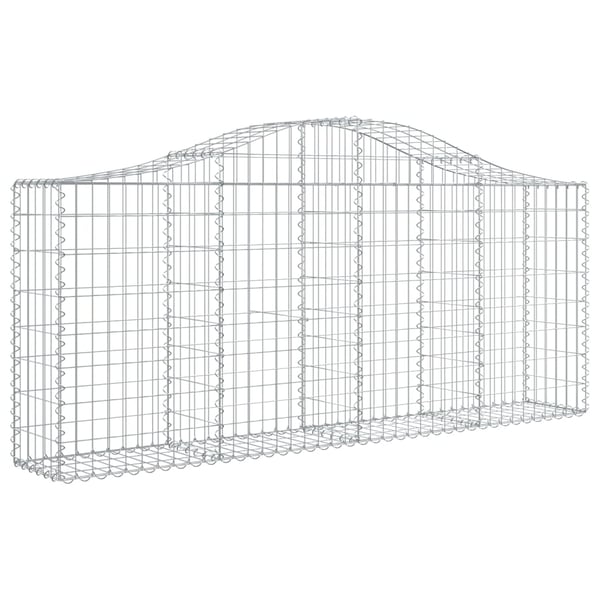 vidaXL Gabionkurver buede 3 stk 200x30x80/100 cm galvanisert jern