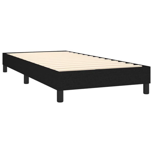 vidaXL kontinentalseng med madras 90x200 cm stof sort