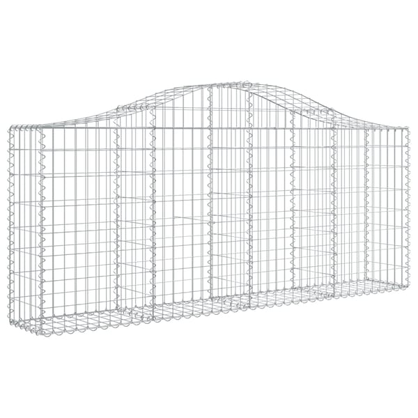vidaXL Gabionkurver buede 15 stk 200x30x80/100 cm galvanisert jern