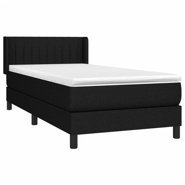 vidaXL kontinentalseng med madras 90x200 cm stof sort