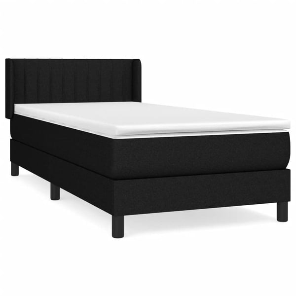 vidaXL kontinentalseng med madras 90x200 cm stof sort