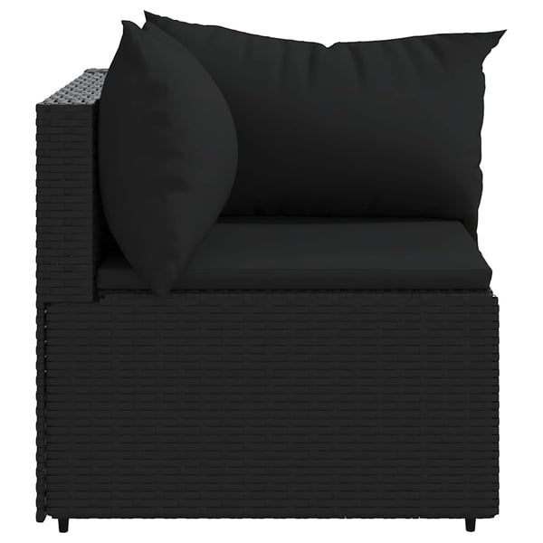 vidaXL hjørnemoduler til havesofa 2 stk. med hynder polyrattan sort