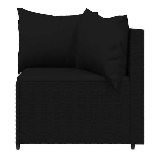 vidaXL hjørnemoduler til havesofa 2 stk. med hynder polyrattan sort