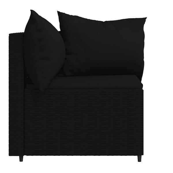 vidaXL hjørnemoduler til havesofa 2 stk. med hynder polyrattan sort