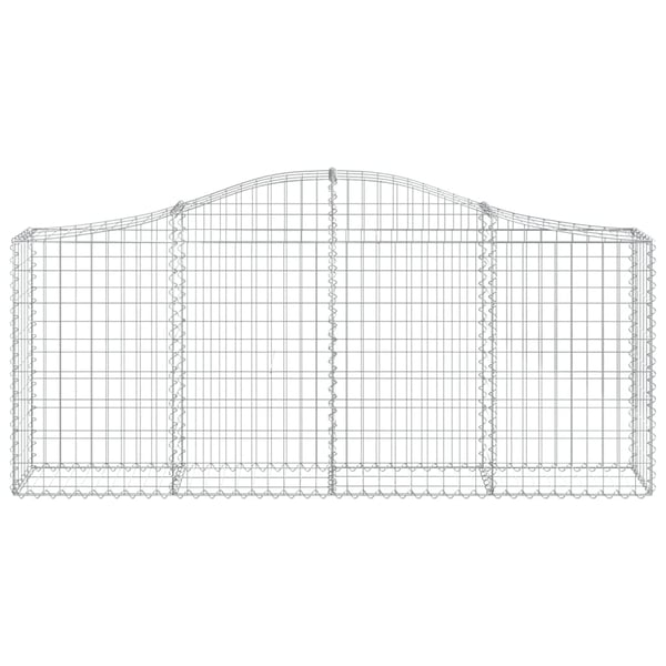 vidaXL buede gabionkurve 30 stk. 200x30x80/100 cm galvaniseret jern