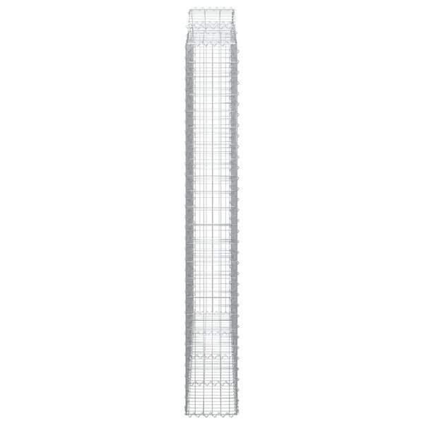 vidaXL Gabionkurv buet 200x30x220/240 cm galvanisert jern