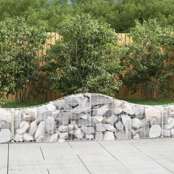 vidaXL buede gabionkurve 14 stk. 200x30x40/60 cm galvaniseret jern