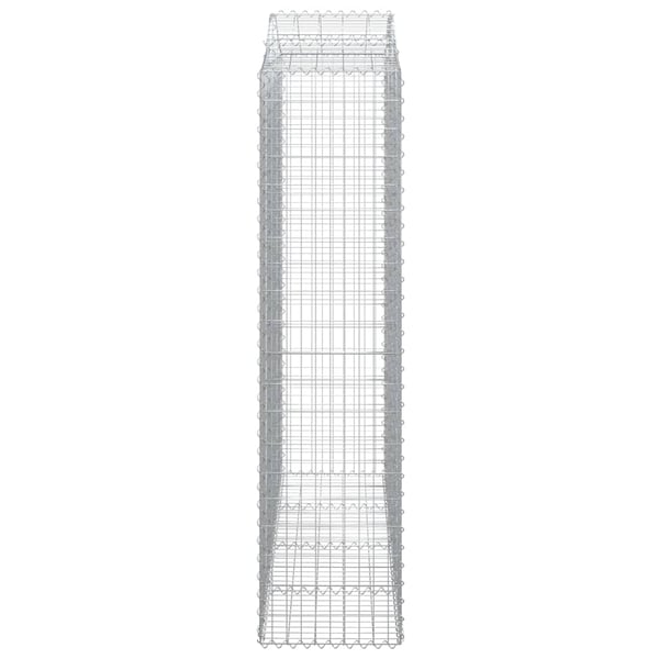vidaXL Gabionkurver buede 2 stk 200x50x200/220 cm galvanisert jern