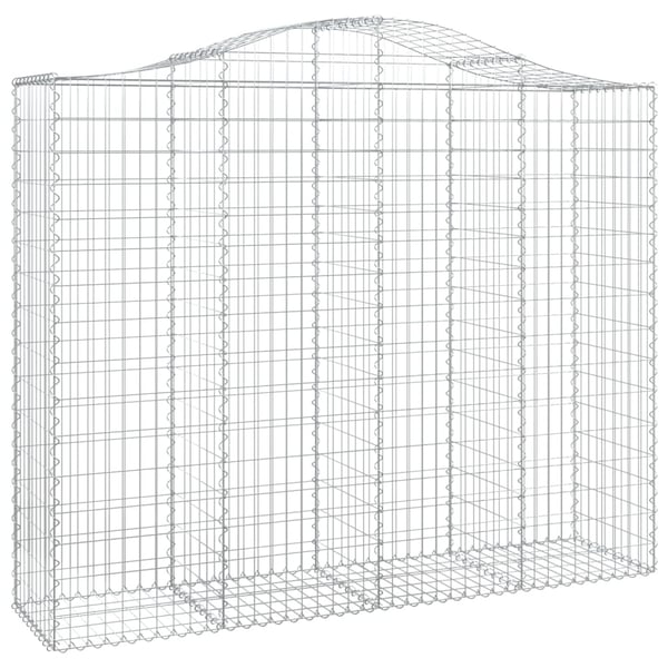 vidaXL buede gabionkurve 11 stk. 200x50x160/180 cm galvaniseret jern