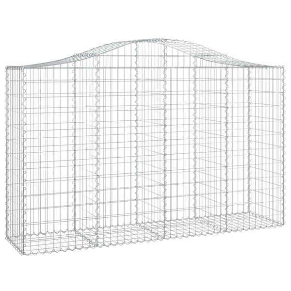 vidaXL Gabionkurver buede 10 stk 200x50x120/140 cm galvanisert jern