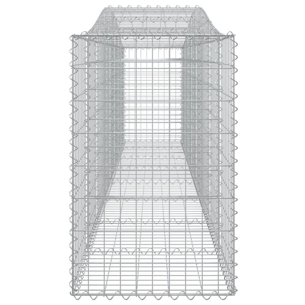 vidaXL Gabionkurver buede 2 stk 400x50x80/100 cm galvanisert jern