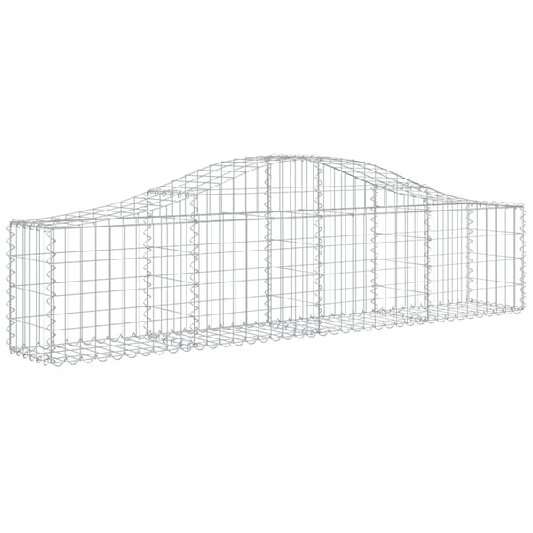 vidaXL Gabionkurver buede 9 stk 200x30x40/60 cm galvanisert jern