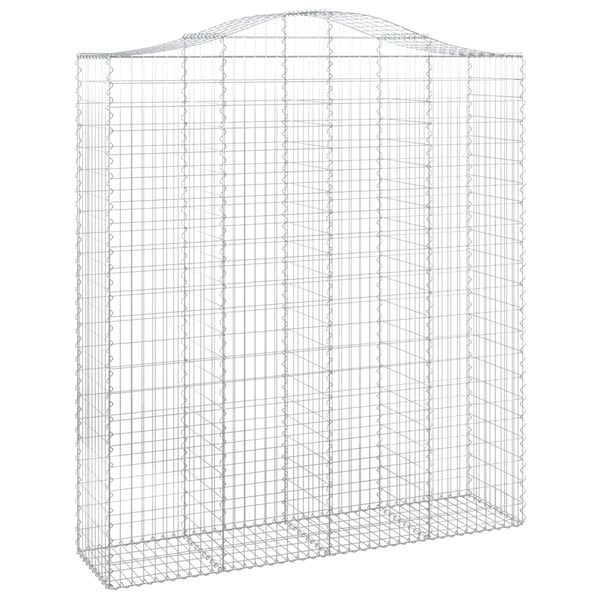 vidaXL Gabionkurver buede 7 stk 200x50x220/240 cm galvanisert jern