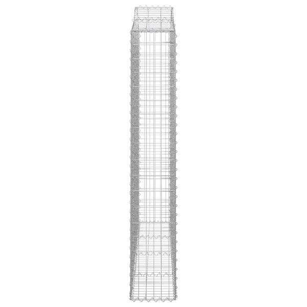 vidaXL buede gabionkurve 11 stk. 200x30x180/200 cm galvaniseret jern