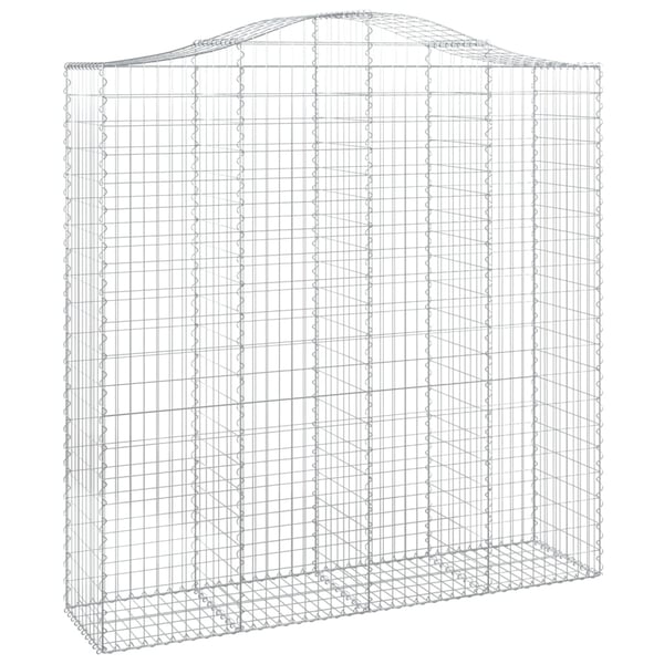 vidaXL Gabionkurver buede 5 stk 200x50x200/220 cm galvanisert jern