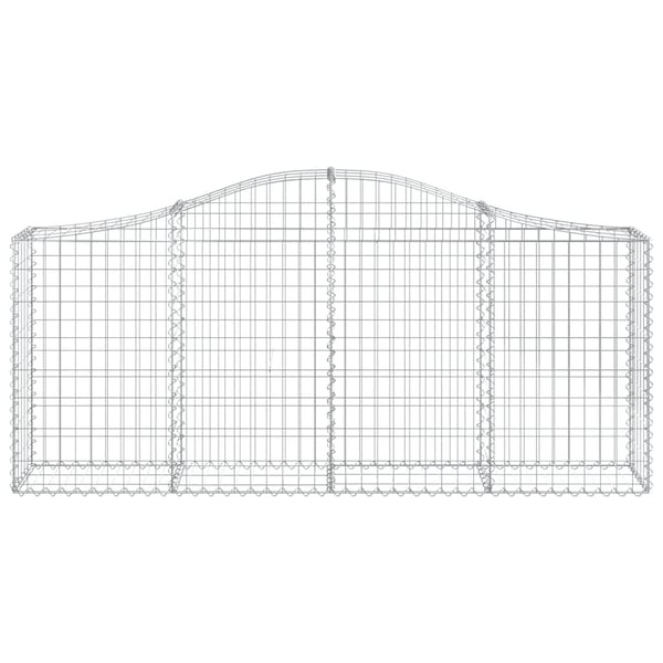 vidaXL Gabionkurver buede 10 stk 200x30x80/100 cm galvanisert jern