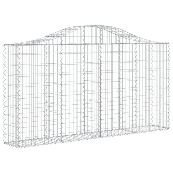 vidaXL Gabionkurver buede 25 stk 200x30x100/120 cm galvanisert jern