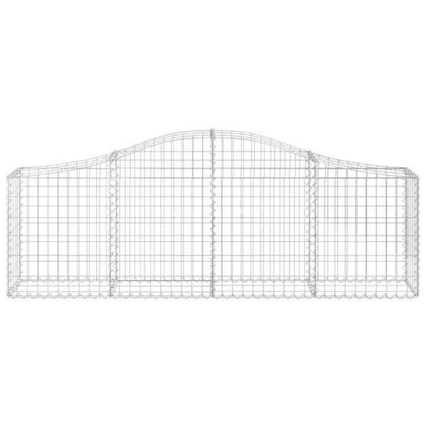 vidaXL Gabionkurver buede 10 stk 200x30x60/80 cm galvanisert jern
