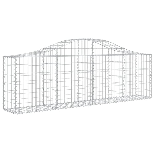 vidaXL Gabionkurver buede 10 stk 200x30x60/80 cm galvanisert jern