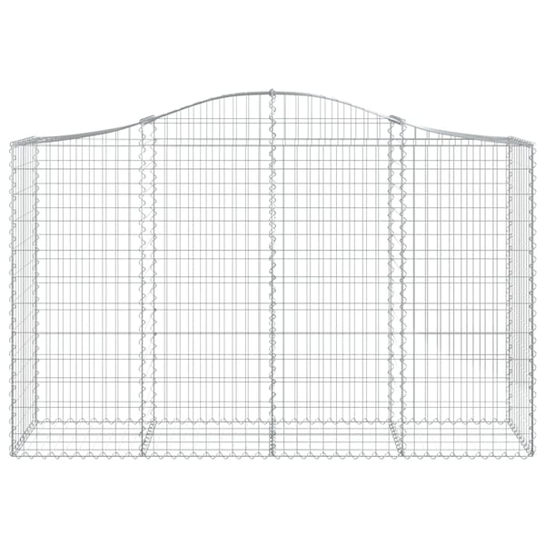 vidaXL buede gabionkurve 30 stk. 200x50x120/140 cm galvaniseret jern